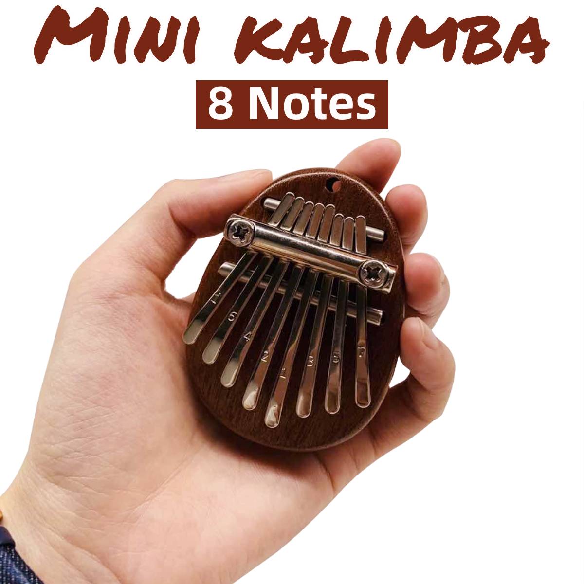8 Key Mini Kalimba Mbira Solid Wood Finger Thumb Piano Marimba Practical Wood Muscial Instrument Pendant for Beginners