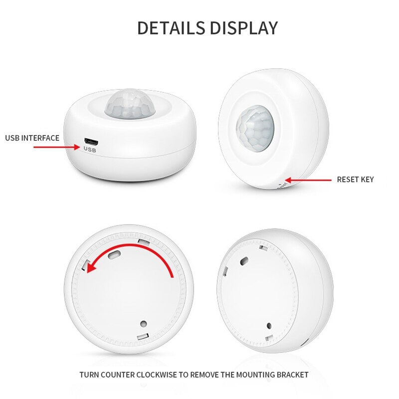 Tuya App WiFi Detector Wireless PIR Movement Sensor WiFi Ceiling Infrared Detector Security Burglar Alarm System