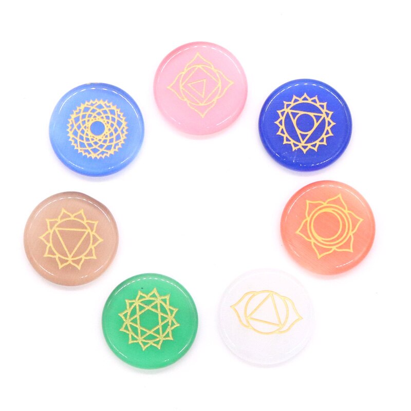 Keine loch mix naturstein sieben chakras patten geschnitzt oval anhänger für schmuck zubehör, der 7 teile/los
