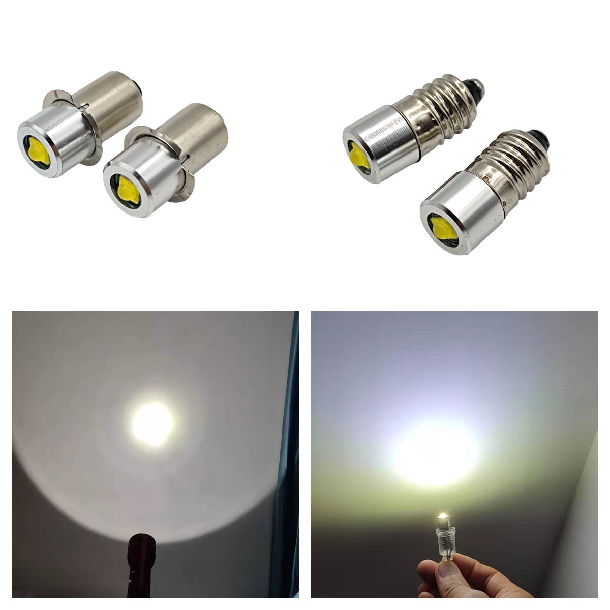 P13.5S P13 5S E10 3W 3V 4.5V 6V 18V lampe à LED ampoule lampe de poche ampoule de remplacement torche ampoules de secours travail CD cellules