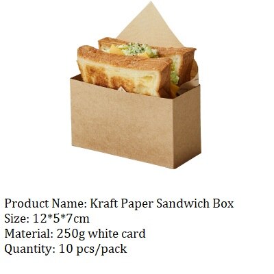 Wegwerp Sandwich Verpakking Gladde Ei Dikke Ei Toast Papierlade Hamburger Ontbijt Verpakking: 2