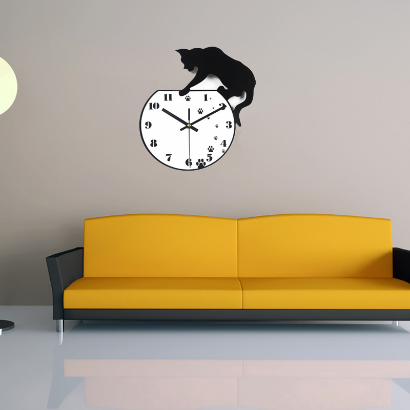Vintage vægur klassiske gør-det-selv ure reloj de pared akryl studie klistermærker kvarts ur stue horloge murale