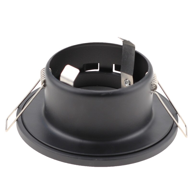 Zwarte Ronde Inbouwspot Spotlight Halogeen Led Incl Base 220V GU10 Plafond Spot Light Aluminium Frame Montage MR16 Armatuur