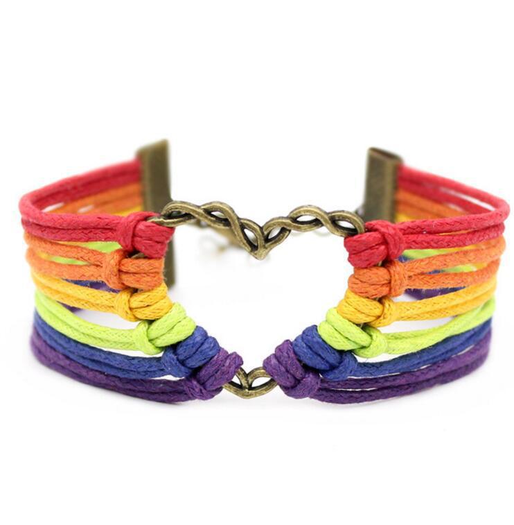 Charm Lgbt Rainbow Touw Armbanden Voor Paar Trots Gay Vrouwen Mannen Handgemaakte Geweven Gevlochten String Vriendschap Minnaar Sieraden: 10