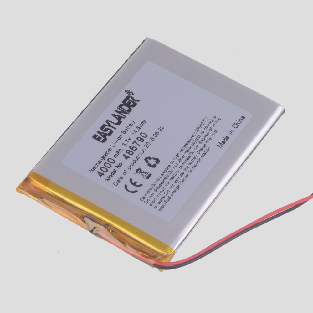 Batterie pour tablette de 7 pouces, 3.7 V, 4000 mah, 486790 p, 3.7 V, 4000 mah