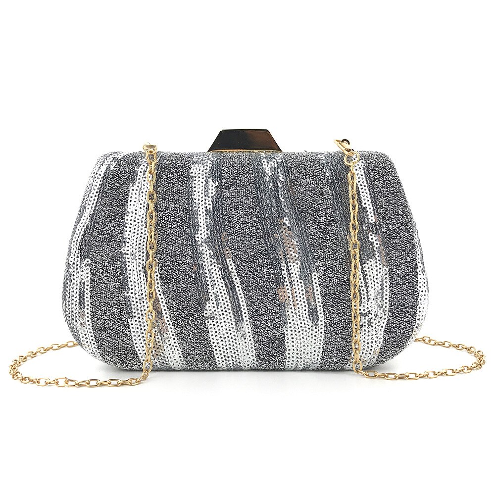 Bee In Fly-cartera de lentejuelas para mujer, bolso de noche para boda, Zero: Plata