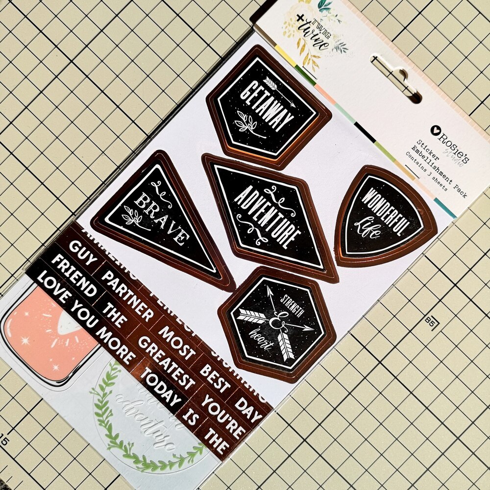 CRZCrafter 3 mixed sticker set 3D foil transparent Scrapbooking Journal Planner Cardmaking embellishments