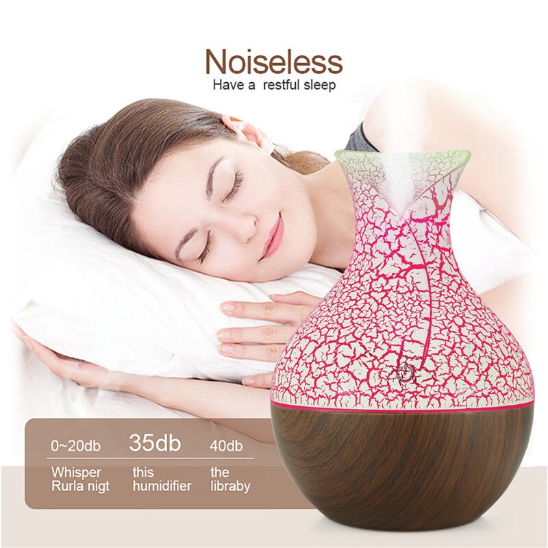 Mini humidificateur d'air en forme de vase en bois, diffuseur d'huiles essentielles, humidificateur d'air usb, purificateur d'air, diffuseur d'aromathérapie ultrasonique pour voiture, usb