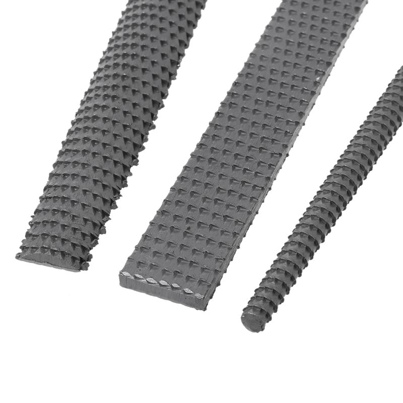 3Pcs/Set Wood Rasp Steel File Carving Flat Round Semi-circular Shape Metal File Woodworking Craft Handle Tool K43C
