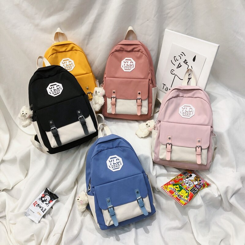 Dcimor waterdichte nylon damesrugzak met riemgesp, clamshellrugzak voor tienermeisjes, schooltas, reismochilas