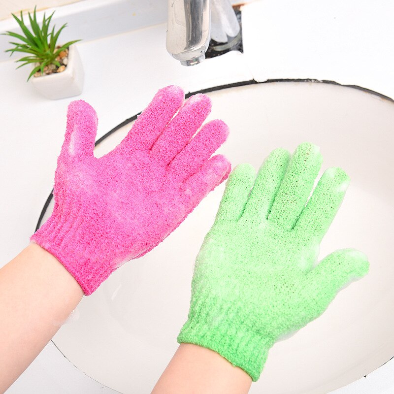 Guantes de baño exfoliantes, manoplas de nailon resistentes para masaje facial y corporal, lavado de la piel, frotamiento de la piel, manopla de barro, exfoliante para ducha, 1 ud.
