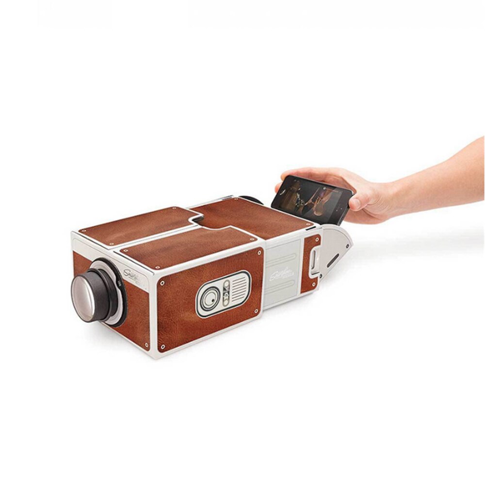 DIY 3D Projector Cardboard Smartphone Mini Projector Light Novelty Adjustable Mobile Phone Projector Portable Home Cinema