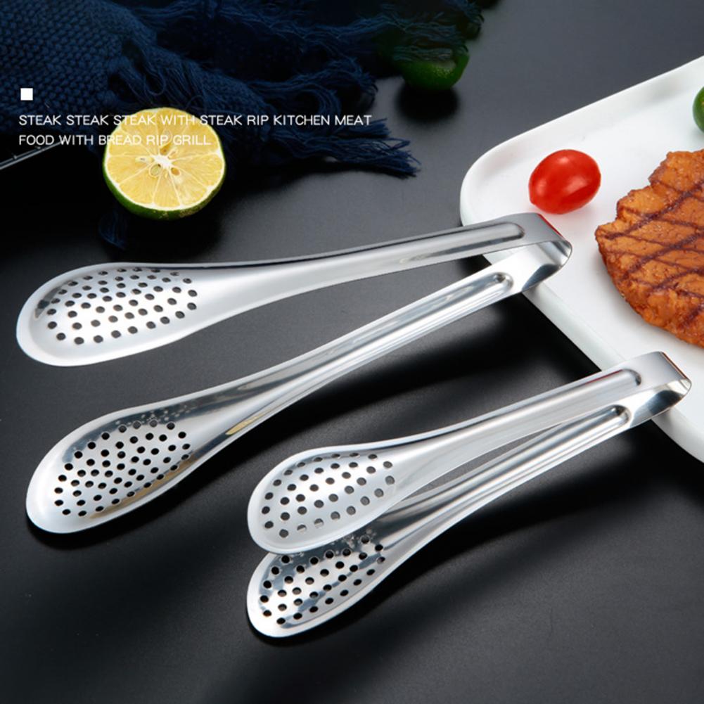 Kitchen Utensils Stainless Steel Kitchen Tongs Small Barbecue Grill Cooking Tongs BBQ Meat Salad Food Tongs Clamp Ice Tongs Clip