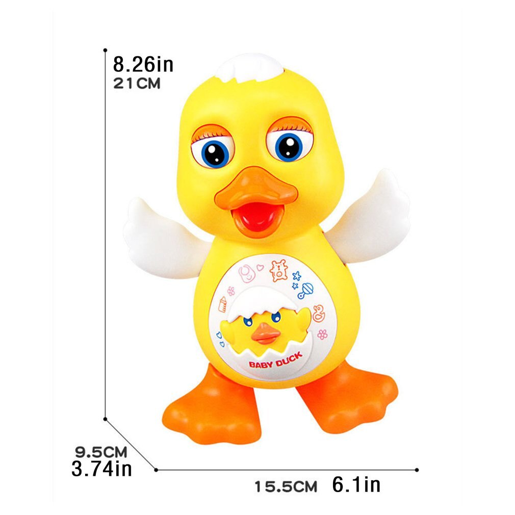Juguete educativo interactivo para niños, iluminación de baile eléctrico, pato amarillo