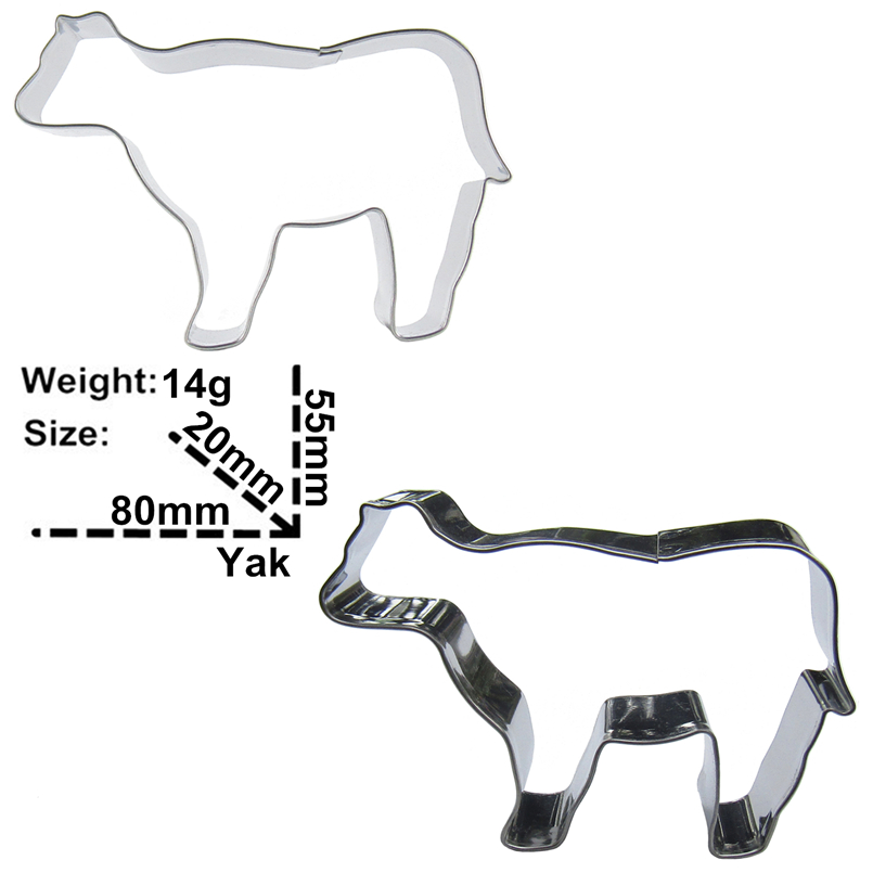 Coupe-biscuit en acier inoxydable, forme d&#39;animal de dessin animé, machine à gaufrer, pour le gaufrage, le sirop, le chocolat, moule de cuisson: H569