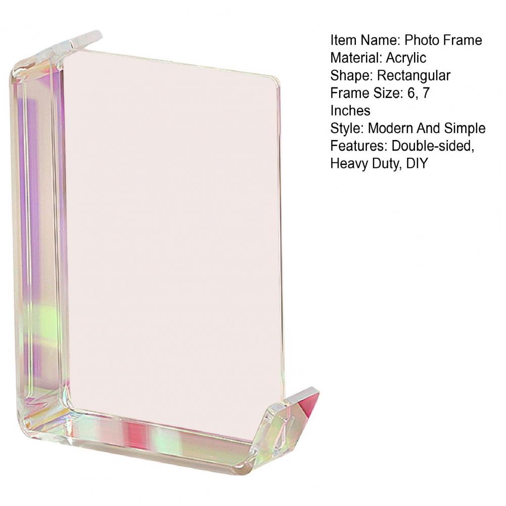Cadre Photo flottant de 6/7 pouces, bricolage, Double face, Horizontal, Vertical, néon, acrylique, décor de bureau debout, cadre d'affichage Photo