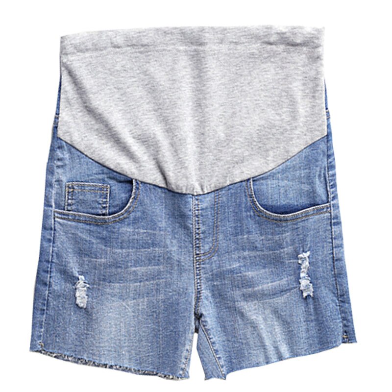 Sommar gravid shorts enfärgad resår midja gravid shorts mage gravid kläder jeans