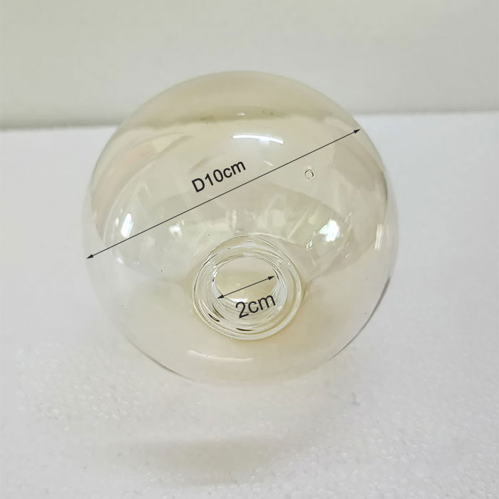 Reemplazo de pantalla de cristal D12cm D15cm G9 para casquillo de rosca ámbar coñac verde azul gris globo accesorio de cubierta de tornillo de vidrio: Beige