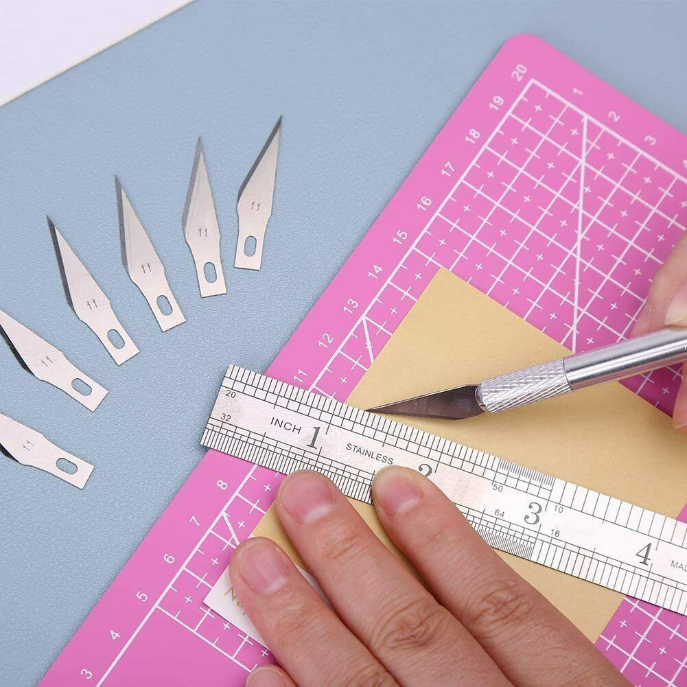 41PCS Craft Scalpel Multifunction Blade Cutter Carving Blade 40 Blade+1 Carving Handle Mobile Phone PCB DIY Repair Hand Tools