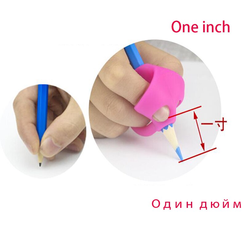 Børn holder pen magisk sæt begynder skrivning silikone legetøj baby dobbelt tommelfinger holdning korrektion pen værktøj studerende uddannelse 3pc