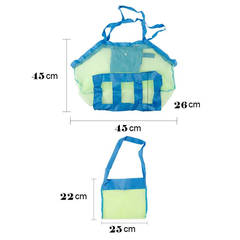 Foldbar bærbar strandtaske børn børn mesh opbevaringspose udendørs strand park svømning legetøj håndklæde tøj arrangør svømmetaske
