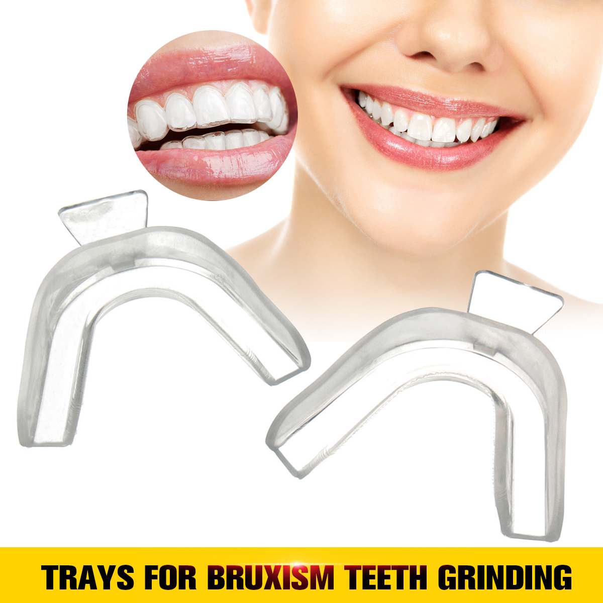 2Pcs Tanden Bescherming Transparante Night Guard Gum Shield Mond Trays Voor Bruxisme Tanden Whitening Slijpen Voor Boksen Apparatuur