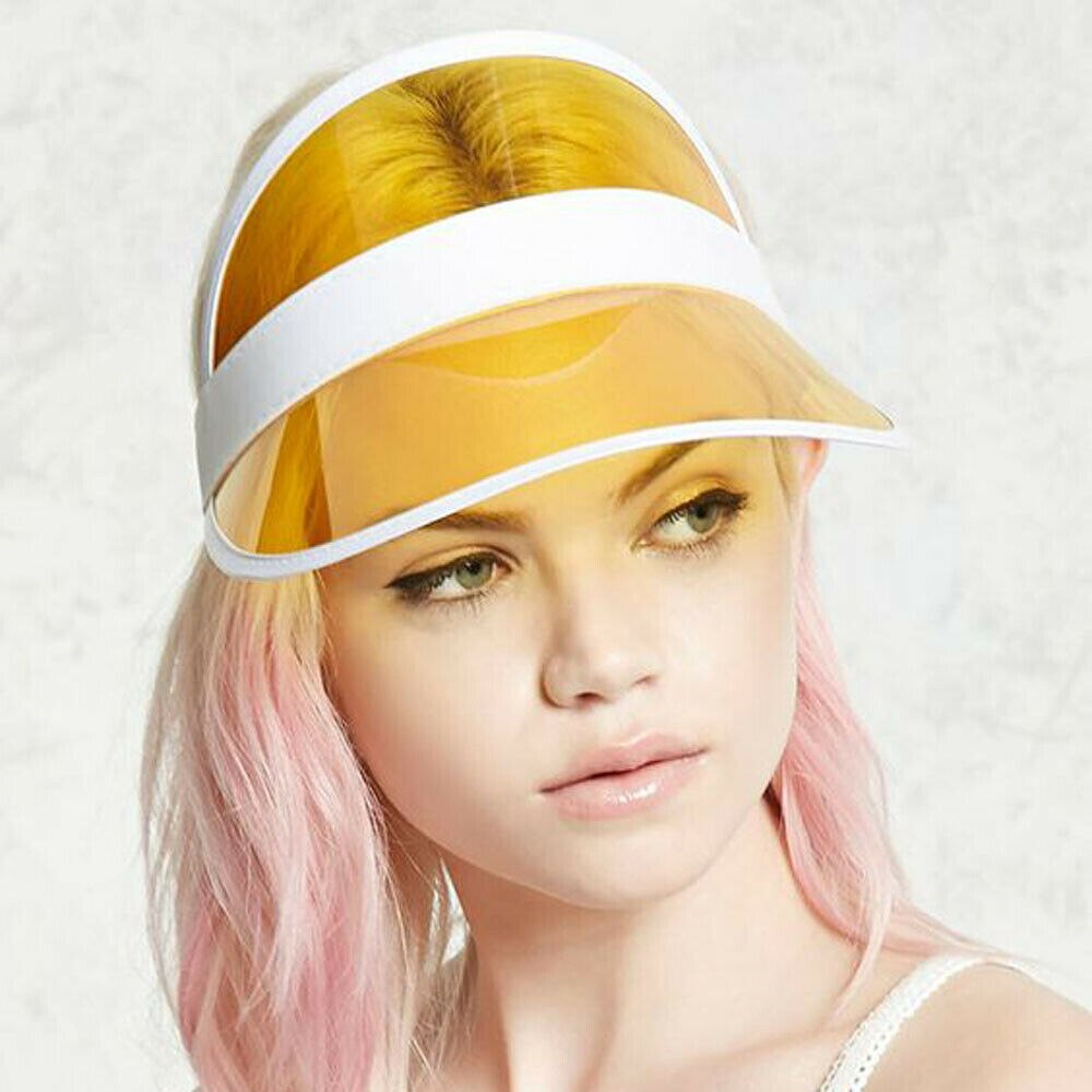 Zomer Pvc Hoed Effen Zonneklep Party Casual Hoed Clear Plastic Volwassen Vrouwen Dames Zonnebrandcrème Cap