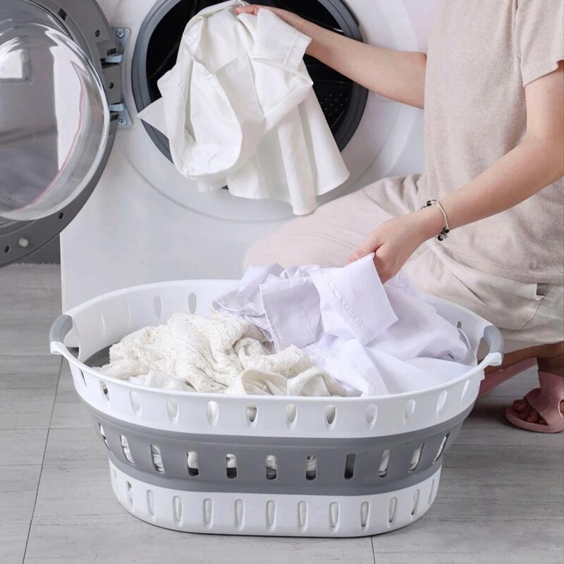 Opvouwbare Badkamer Wasmand Plastic Huishoudelijke Organizer Vuile Kleren Dorm Wasmand Wasmand
