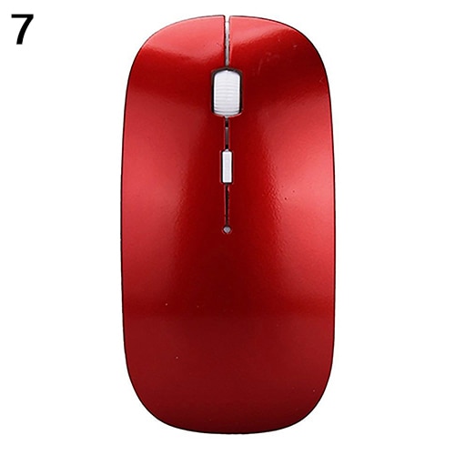 Trådlös mus dator bluetooth mus tyst pc maus uppladdningsbar ergonomisk mus 2.4 ghz usb optiska möss för bärbar dator: Röd