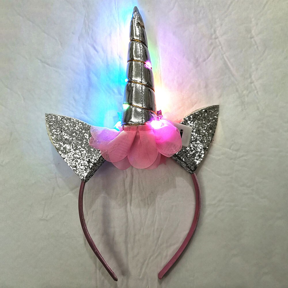 Halloween Party Unicorn Glowing Headband Unicorn Headband With Light For Prom Halloween Birthday Party