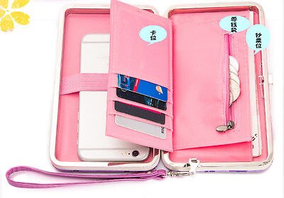 Kvinder bowknot pung lang pung telefon kortholder clutch stor kapacitet lomme kvindelige solid pu tegnebøger