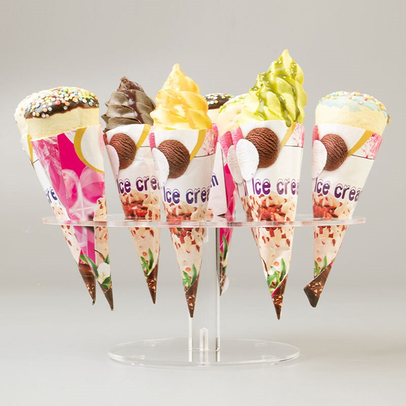 16 Hole Ice Cream Cones Holder Stand For Wedding Party Buffet Display Ice Cream Tool Ice Cream Holder Acrylic Cupcake