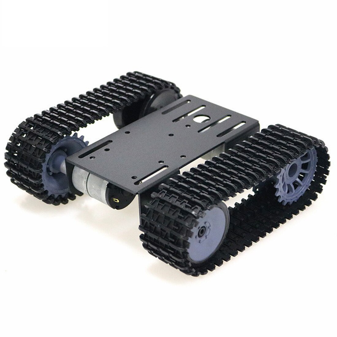 Tp101- sporet robot smart bil platform diy metal robot tank crawler chassis platform kit til arduino - sort / blå / hvid