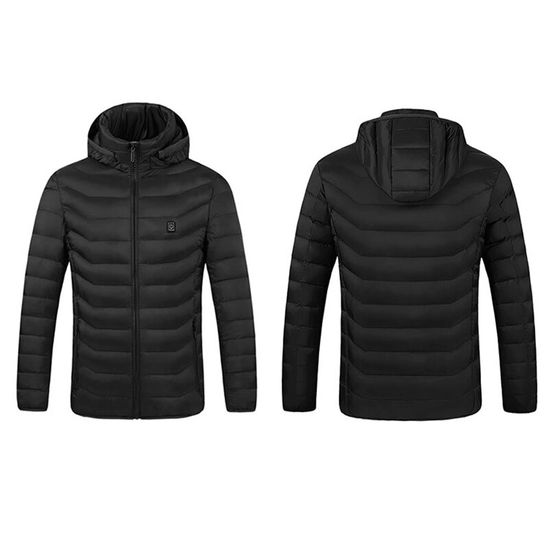 Men Winter Outdoor USB Infrared Heating Hooded Jacket