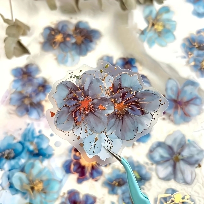 Un paquete de 20 hojas de flores Vintage, materiales de letras de flores preciosas, decoración artesanal, Base de Collage, pegatinas para álbum de recortes de mascotas