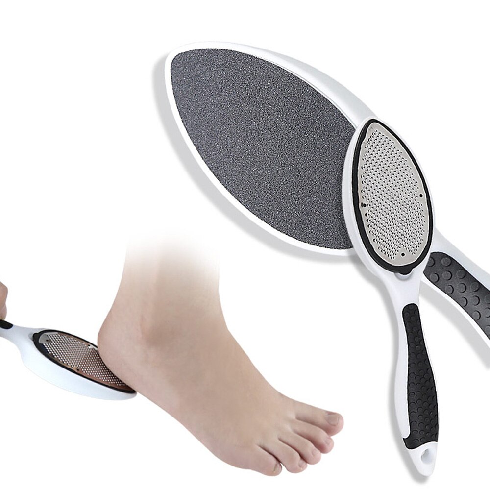 1Pcs Hard Dead Skin Eelt Remover Voet Bestand Voet Pedicure Dubbele Side Schuren Bestand Herbruikbare Wasbare Roestvrij Staal Bestand