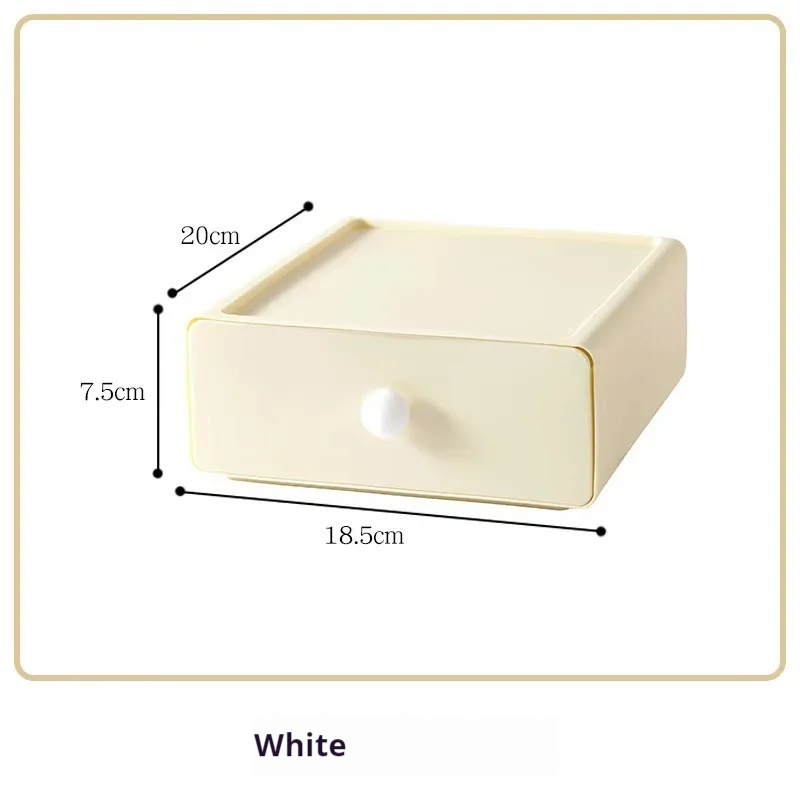 3Pcs Large Capacity Desktop Storage Box Desktop Sundries Organizer Stackable Desk Storage Box With Handle Drawer Home Storage: L / black