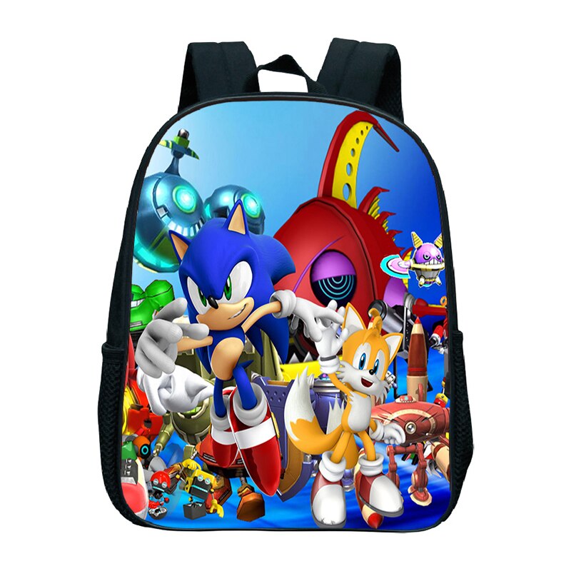 Mochila para preescolar con estampado bonito de Sonic para niños, Mochila para jardín de infancia, de escuela primaria