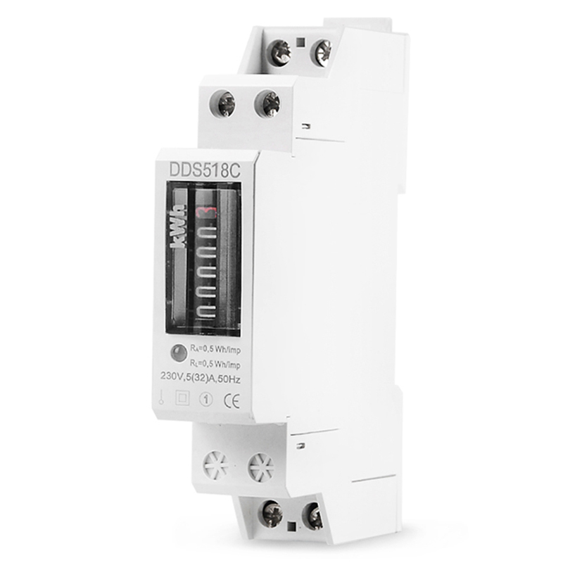 Din Rail Single Phase Analog Counter Electricity Power Consumption Wattmeter Energy Meter Watt Kwh 5-32A Ac 230V