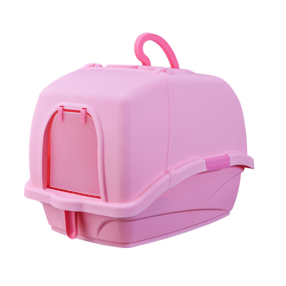 Portable large litter box hooded large space toilet with handle and bucket easy to clean, deodorant and spill-proof