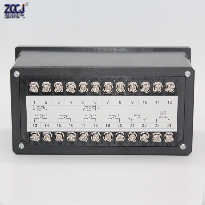 4-20mA DC input dual channels water liquid level pressure controller with 4 ways relay and DC24V out water liquid level meter