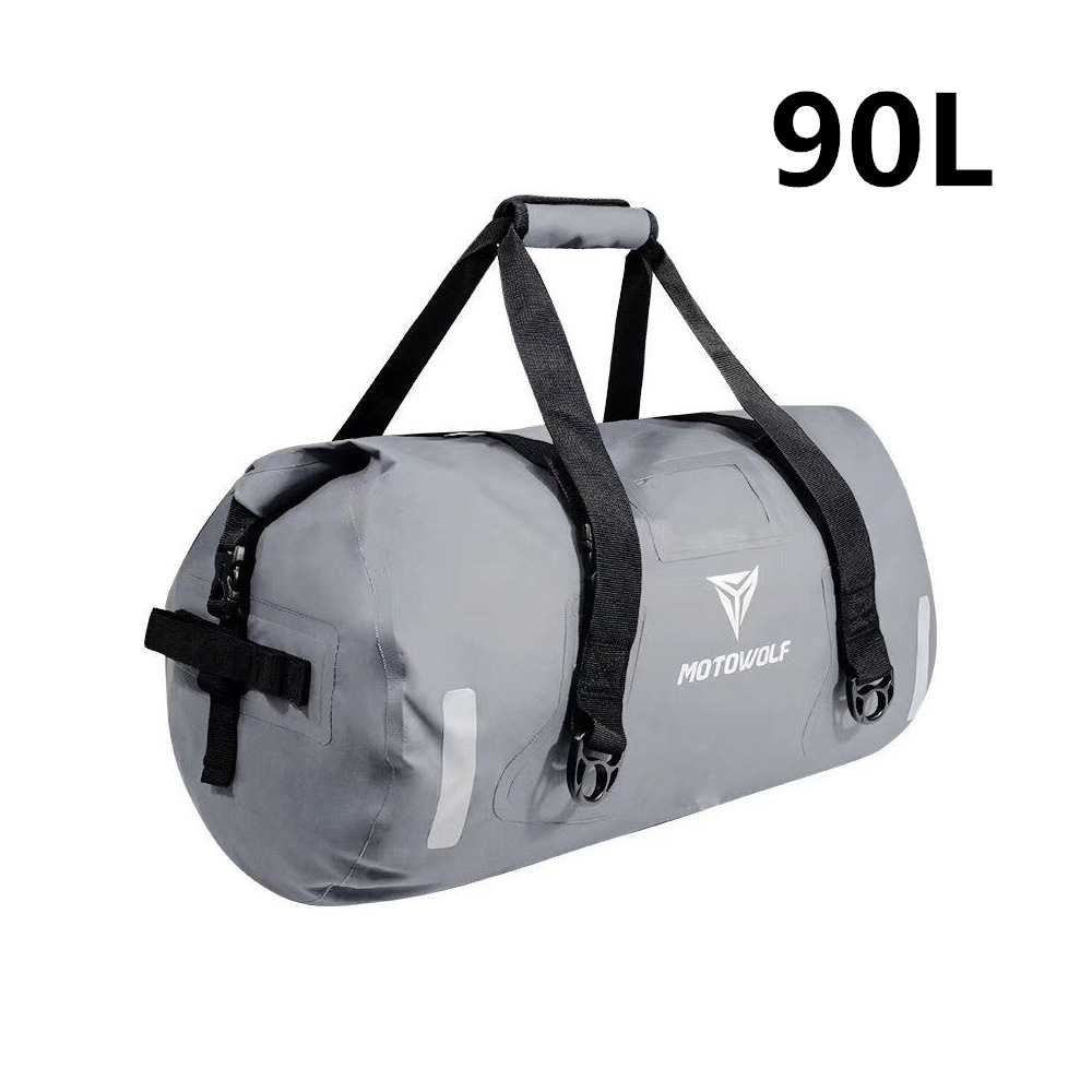 multi-functional high capacity waterproof motorcycle travel rear seat bag side riding Luggage shoulder bag: 90L Grey