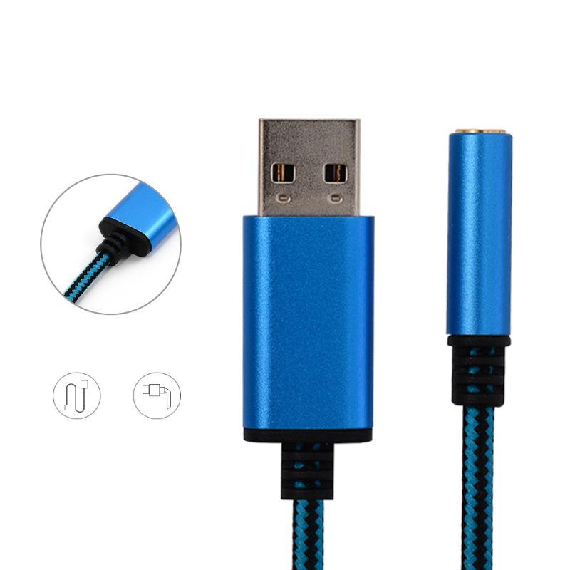 0.2m/1m 2In1 USB to 3.5mm Audio Cable USB Computer AUX Headphone Adapter Cable for App-le Be-ats Earphones