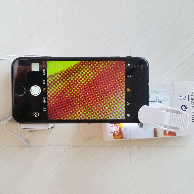 60X mini mobile phone microscope with clip led UV lights magnifying glass 60 times magnifier high definition universal 9595W