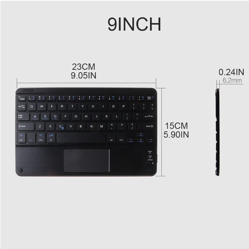 7/9/10 Inches Wireless Bluetooth Lightweight Keyboard with Touchpad Cellphone Tablet Keyboard Portable Travel Keypad