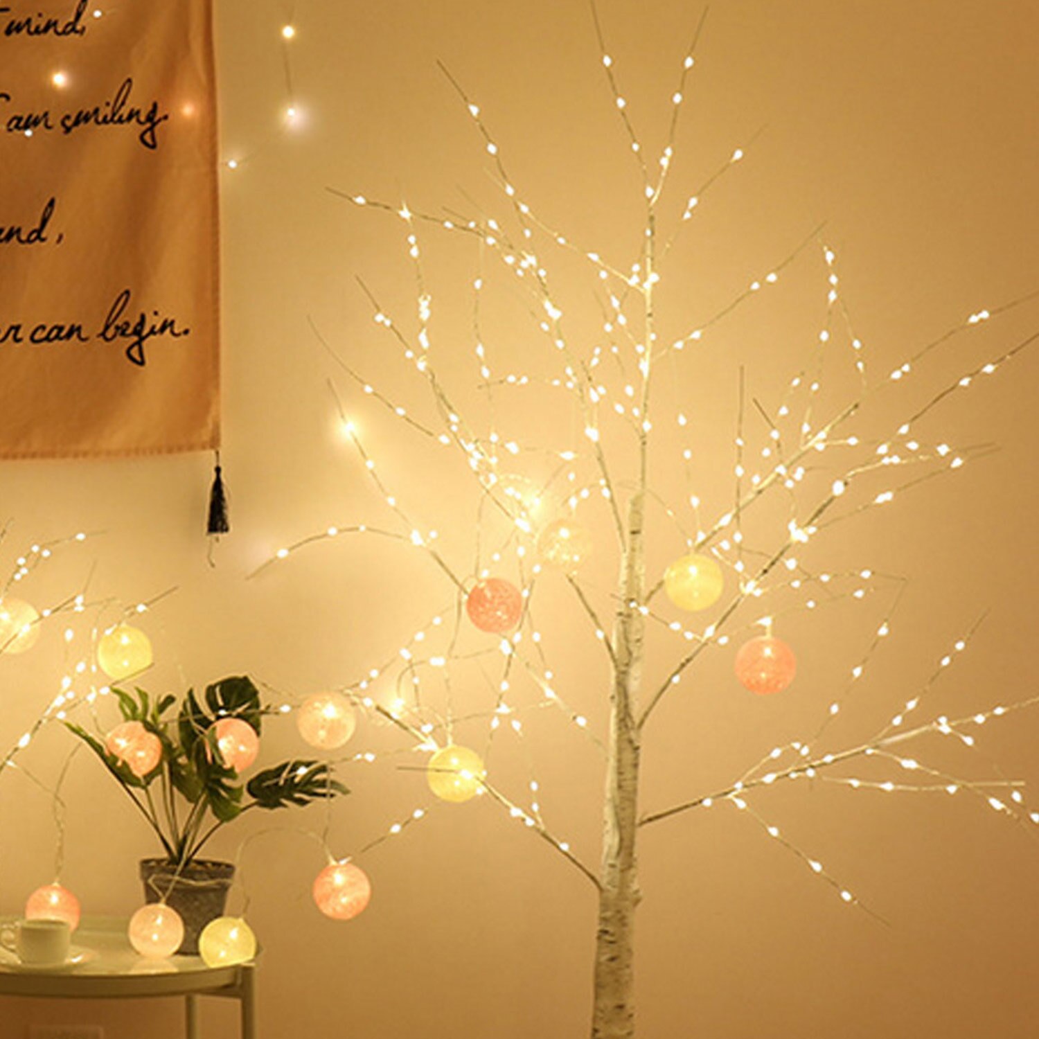 Forlyst påske træ med 24 led lys borddekoration til indendørs brug hjem bryllup jul påske fest dekoration forsyninger