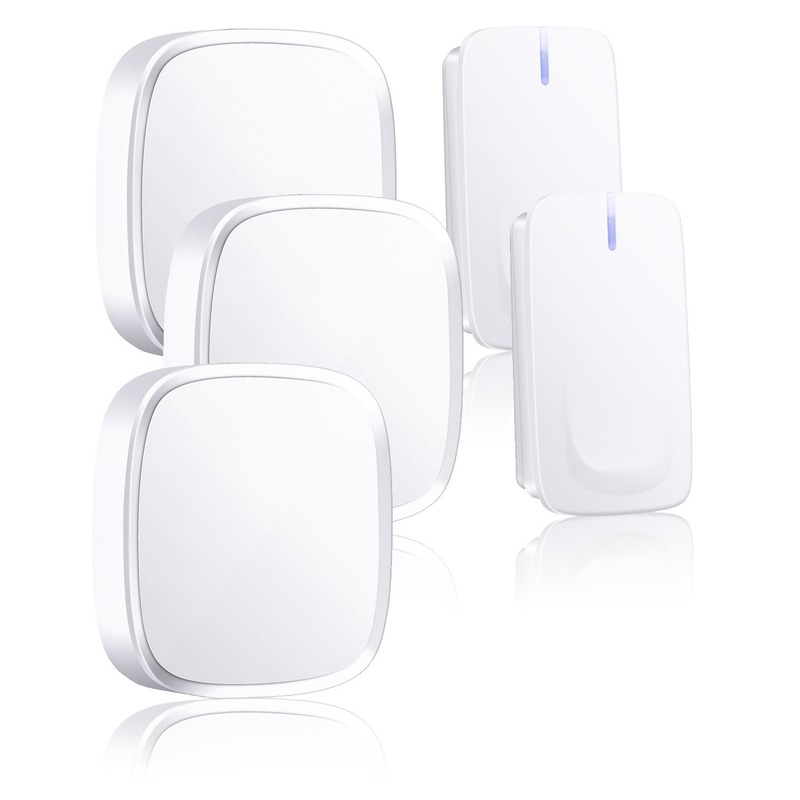 Draadloze Deurbel Led 2 Knop 3 Ontvanger Batterij Aangedreven 32 Tune Liedjes Ring Afstandsbediening Home Security 100M Deur bell