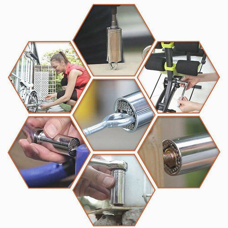 2 pcs 7-19mm Universal Socket Electric Drill Adapter Tool Drive Adapter Multi-Function Ratchets Sockets Universal Sleeve