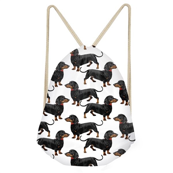 INSTANTARTS Drôle Chien Teckel Imprimé Cordons Sacs pour Adolescents Filles décontracté Softback Sac Sacs Grande Étudiants Sacs À Dos: H8606Z3