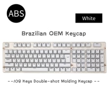 Teclas abnt2 108 teclas para jogos, teclado mecânico oem, transparente, injeção de cores duplas, teclas para teclado gamer